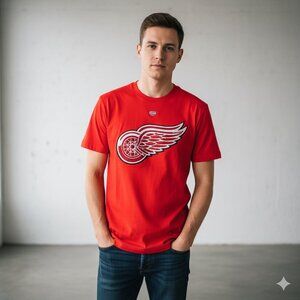 NHL Detroit Red Wings Shirt Licensed By Old Time Hockey